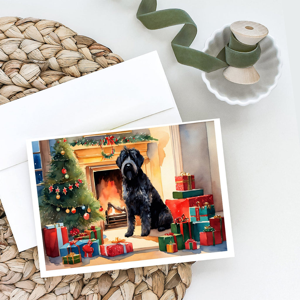 Bouvier des Flandres Cozy Christmas Greeting Cards Pack of 8 Blank Cards with Envelopes Whimsical A7 Size 5x7