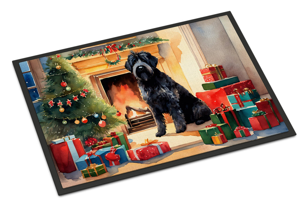 Bouvier des Flandres Cozy Christmas Doormat Indoor Outdoor 24H X 36W Front Door Mat Rugs for Entryway, Non Slip Washable Low Pile,