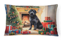 Bouvier des Flandres Cozy Christmas Decorative Throw Pillow 12x16 Indoor Outdoor Accent Cushion, Fabric Cover with Insert for Sofa, Bed, Porch & Living Room
