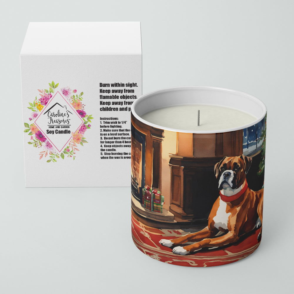 Boxer Cozy Christmas Decorative Soy Candle Nature Soy Wax Essential Oil Home Decor Ideal for Bedroom Kitchen Bath Office Gift, 10 oz