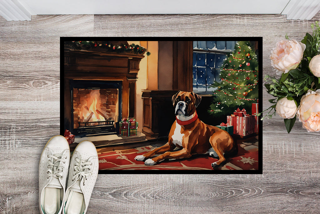 Boxer Cozy Christmas Doormat Indoor Outdoor 24H X 36W Front Door Mat Rugs for Entryway, Non Slip Washable Low Pile,