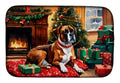 Boxer Cozy Christmas Dish Drying Mat Absorbent Dish Drying Mat Pad for Kitchen Counter Dish Drainer Mat for Countertop, 14 x 21", Multicolor
