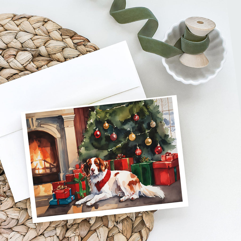 Brittany Cozy Christmas Greeting Cards Pack of 8 Blank Cards with Envelopes Whimsical A7 Size 5x7