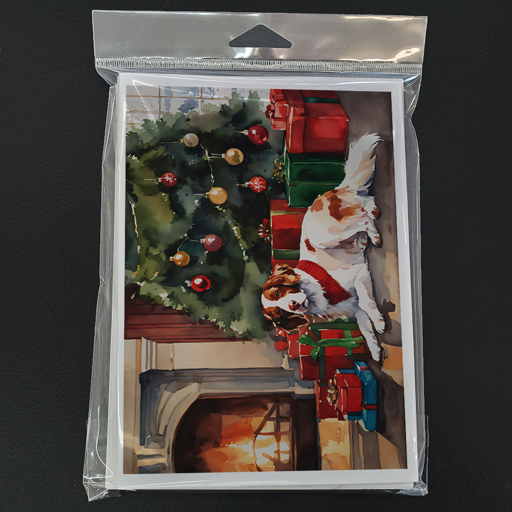 Brittany Cozy Christmas Greeting Cards Pack of 8 Blank Cards with Envelopes Whimsical A7 Size 5x7