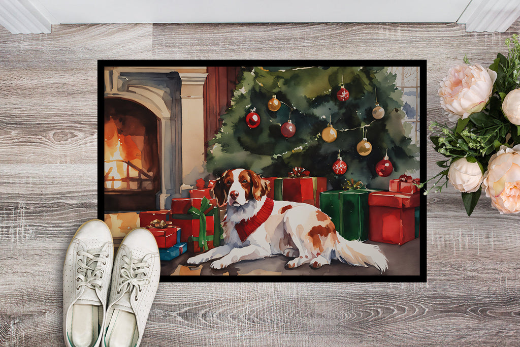 Brittany Cozy Christmas Doormat Indoor Outdoor 24H X 36W Front Door Mat Rugs for Entryway, Non Slip Washable Low Pile,