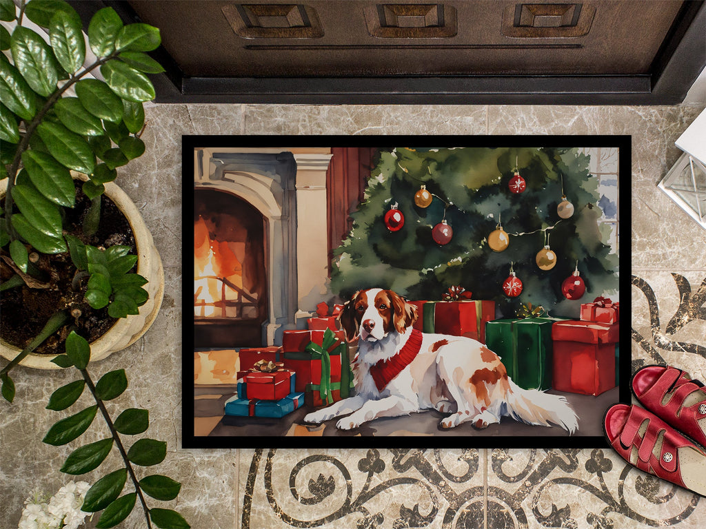 Brittany Cozy Christmas Doormat Indoor Outdoor 18H X 27W Front Door Mat Rugs for Entryway, Non Slip Washable