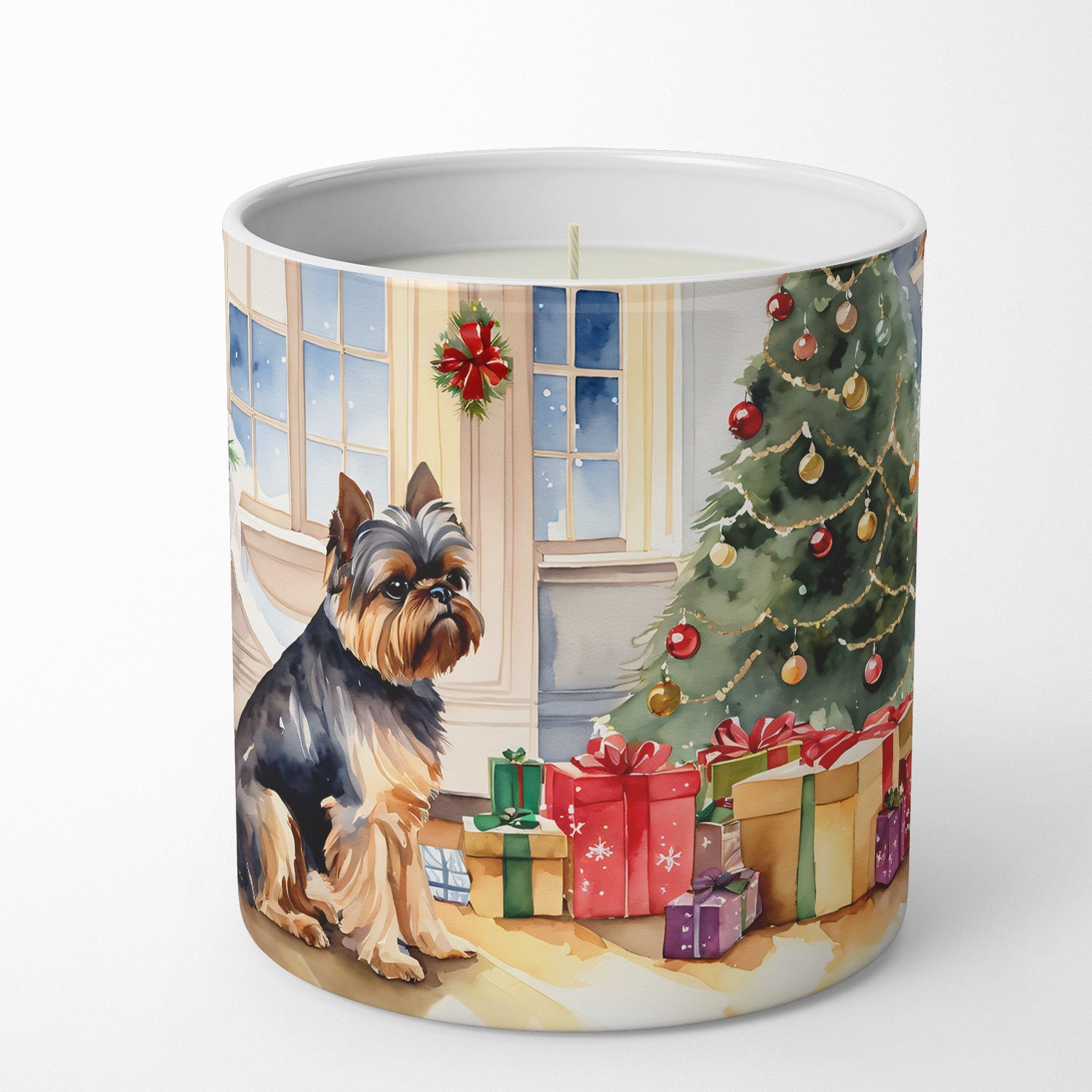 Brussels Griffon Cozy Christmas Decorative Soy Candle Nature Soy Wax Essential Oil Home Decor Ideal for Bedroom Kitchen Bath Office Gift, 10 oz