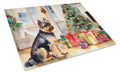 Brussels Griffon Cozy Christmas Cutting Board Tempered Glass Kitchen Cutting Surface, Heat Resistant Chopping, Non-Slip Feet, Food Prep & Serving