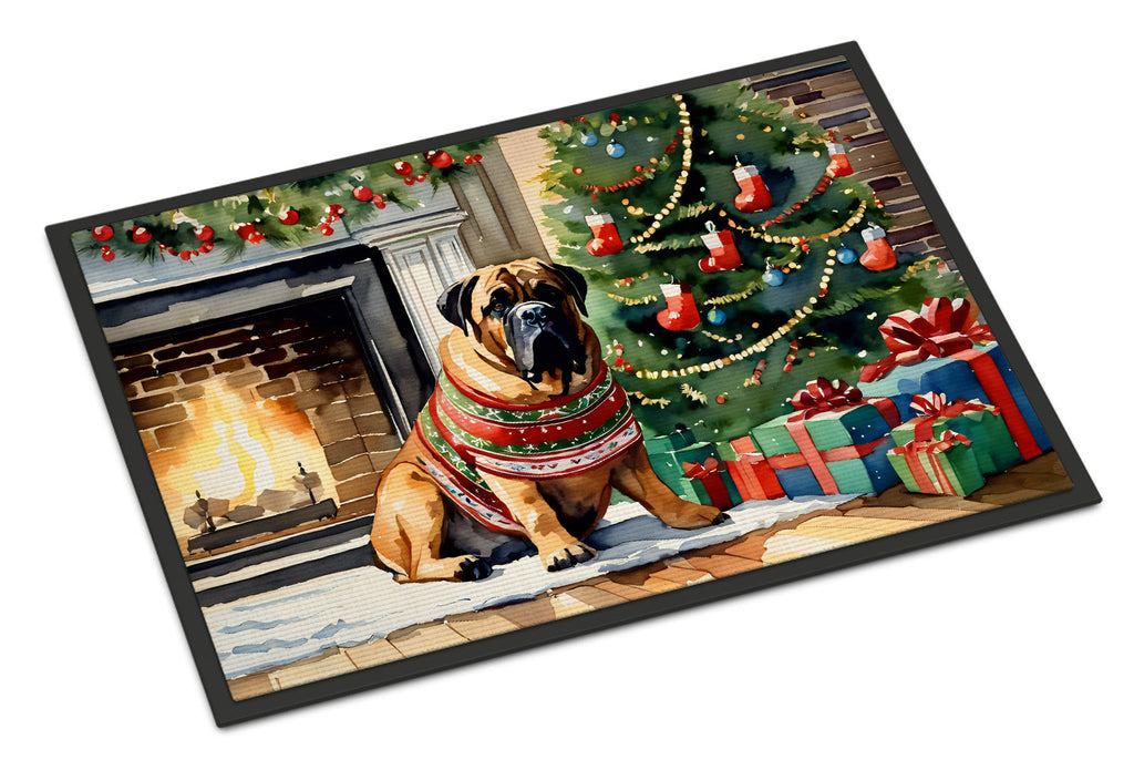 Bullmastiff Cozy Christmas Doormat Indoor Outdoor 18H X 27W Front Door Mat Rugs for Entryway, Non Slip Washable