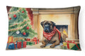 Bullmastiff Cozy Christmas Decorative Throw Pillow 12x16 Indoor Outdoor Accent Cushion, Fabric Cover with Insert for Sofa, Bed, Porch & Living Room