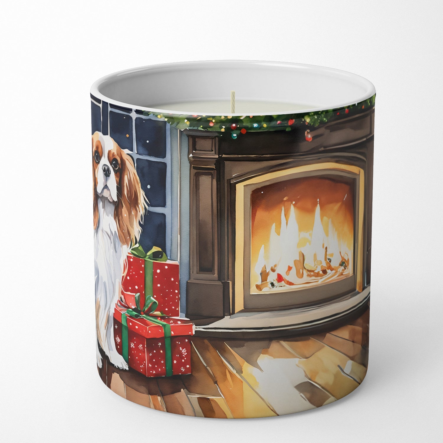 Cavalier Spaniel Cozy Christmas Decorative Soy Candle Nature Soy Wax Essential Oil Home Decor Ideal for Bedroom Kitchen Bath Office Gift, 10 oz
