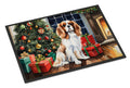 Cavalier Spaniel Cozy Christmas Doormat Indoor Outdoor 18H X 27W Front Door Mat Rugs for Entryway, Non Slip Washable