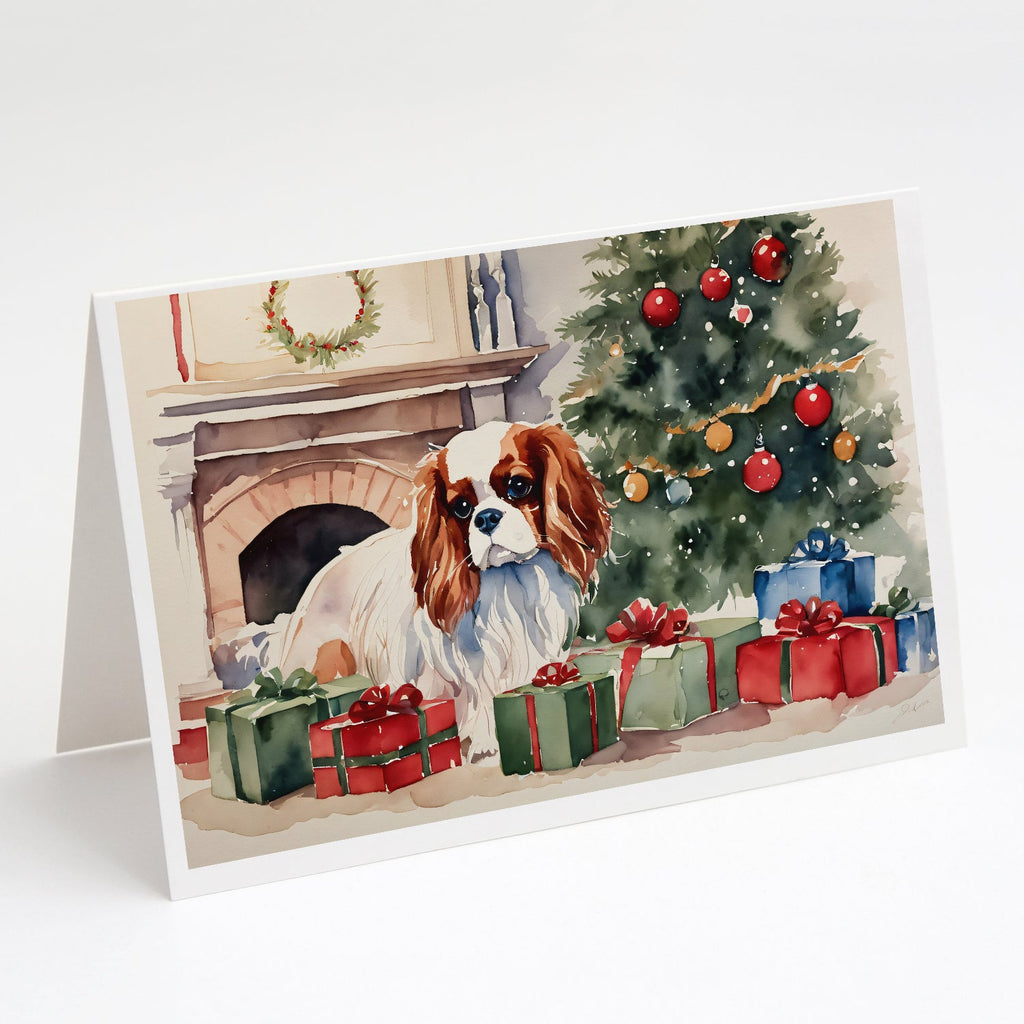 Cavalier Spaniel Cozy Christmas Greeting Cards Pack of 8 Blank Cards with Envelopes Whimsical A7 Size 5x7