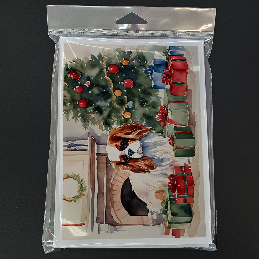 Cavalier Spaniel Cozy Christmas Greeting Cards Pack of 8 Blank Cards with Envelopes Whimsical A7 Size 5x7