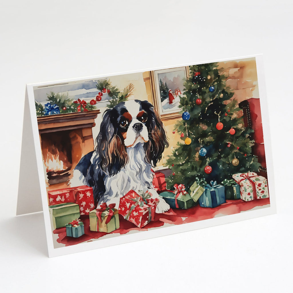 Cavalier Spaniel Cozy Christmas Greeting Cards Pack of 8 Blank Cards with Envelopes Whimsical A7 Size 5x7