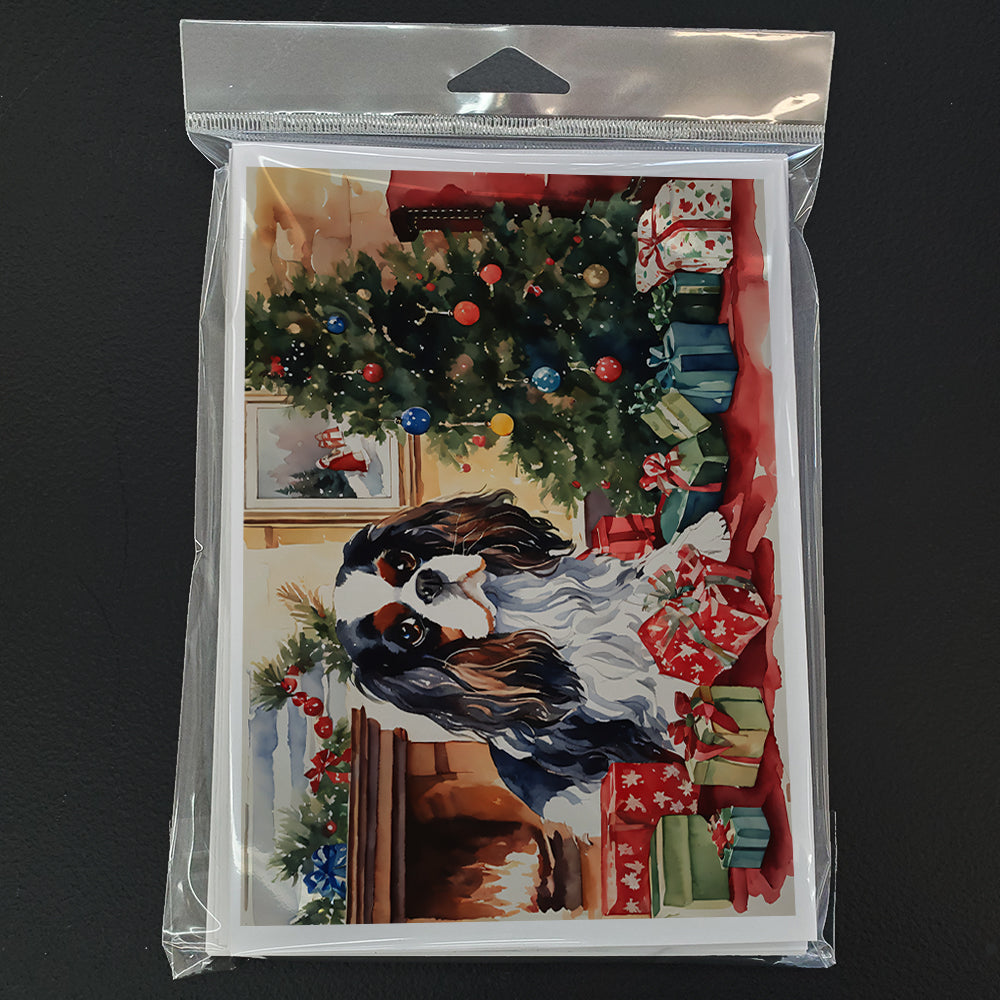Cavalier Spaniel Cozy Christmas Greeting Cards Pack of 8 Blank Cards with Envelopes Whimsical A7 Size 5x7