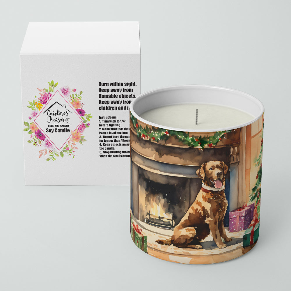 Chesapeake Bay Retriever Cozy Christmas Decorative Soy Candle Nature Soy Wax Essential Oil Home Decor Ideal for Bedroom Kitchen Bath Office Gift, 10 oz