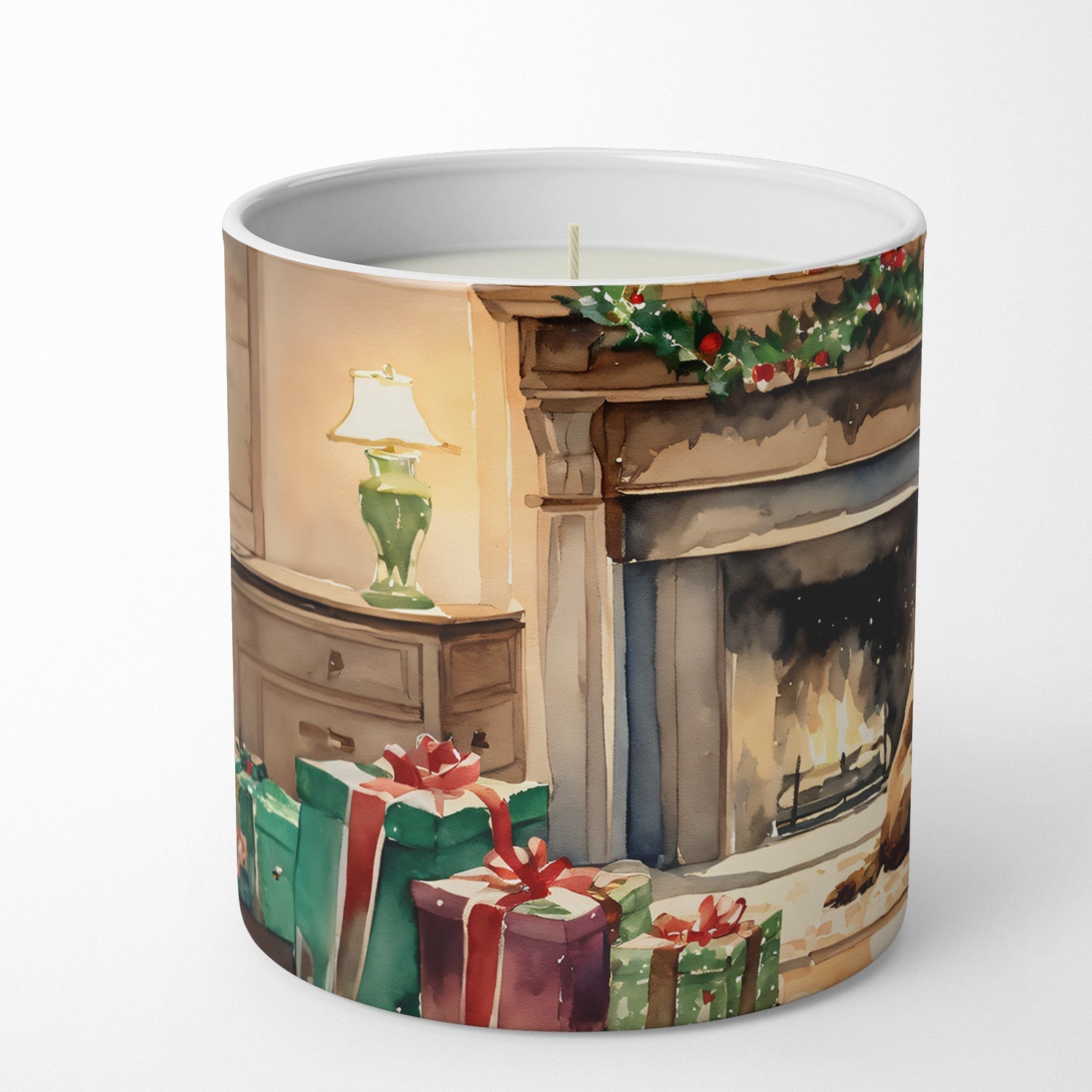 Chesapeake Bay Retriever Cozy Christmas Decorative Soy Candle Nature Soy Wax Essential Oil Home Decor Ideal for Bedroom Kitchen Bath Office Gift, 10 oz