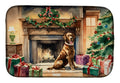 Chesapeake Bay Retriever Cozy Christmas Dish Drying Mat Absorbent Dish Drying Mat Pad for Kitchen Counter Dish Drainer Mat for Countertop, 14 x 21", Multicolor