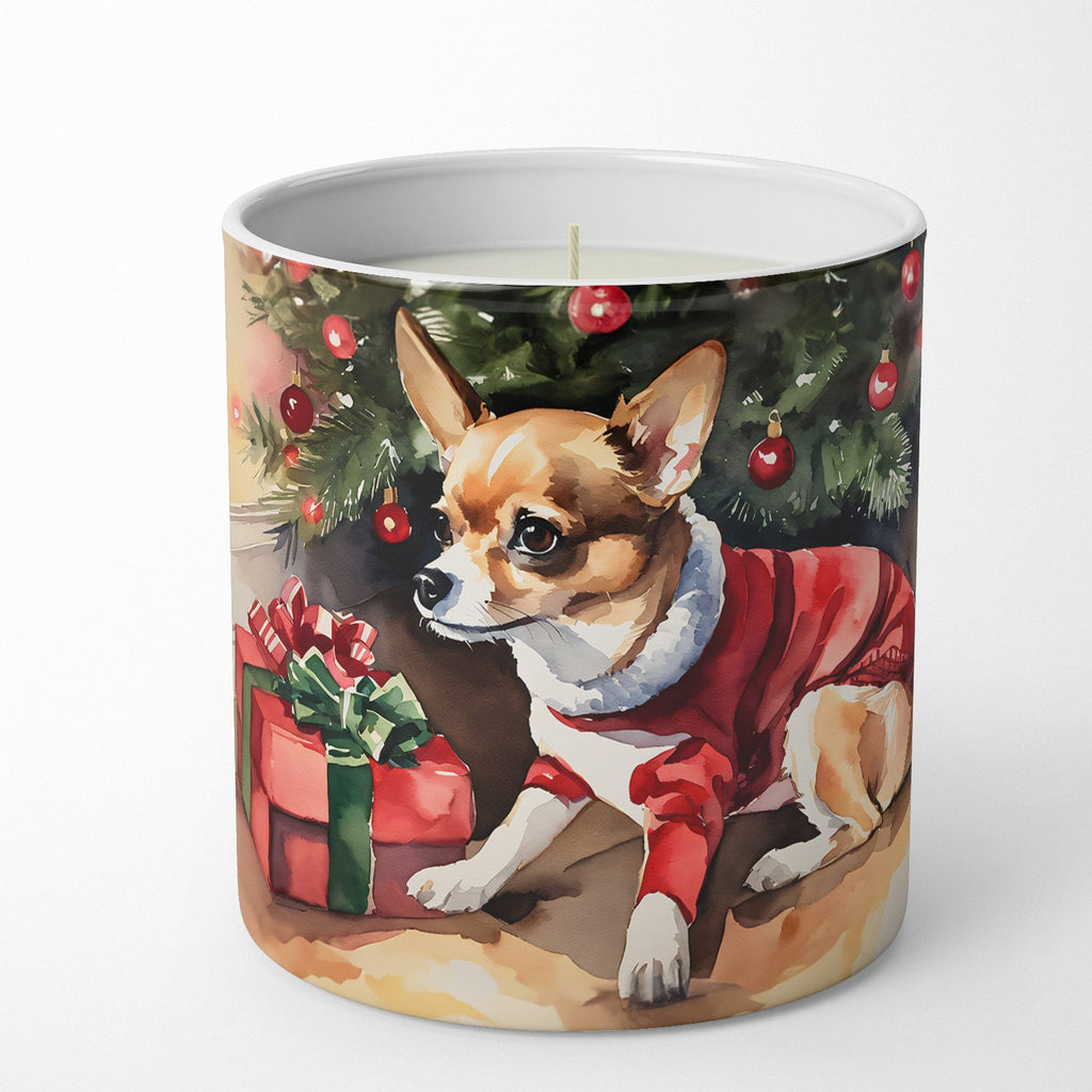 Chihuahua Cozy Christmas Decorative Soy Candle Nature Soy Wax Essential Oil Home Decor Ideal for Bedroom Kitchen Bath Office Gift, 10 oz