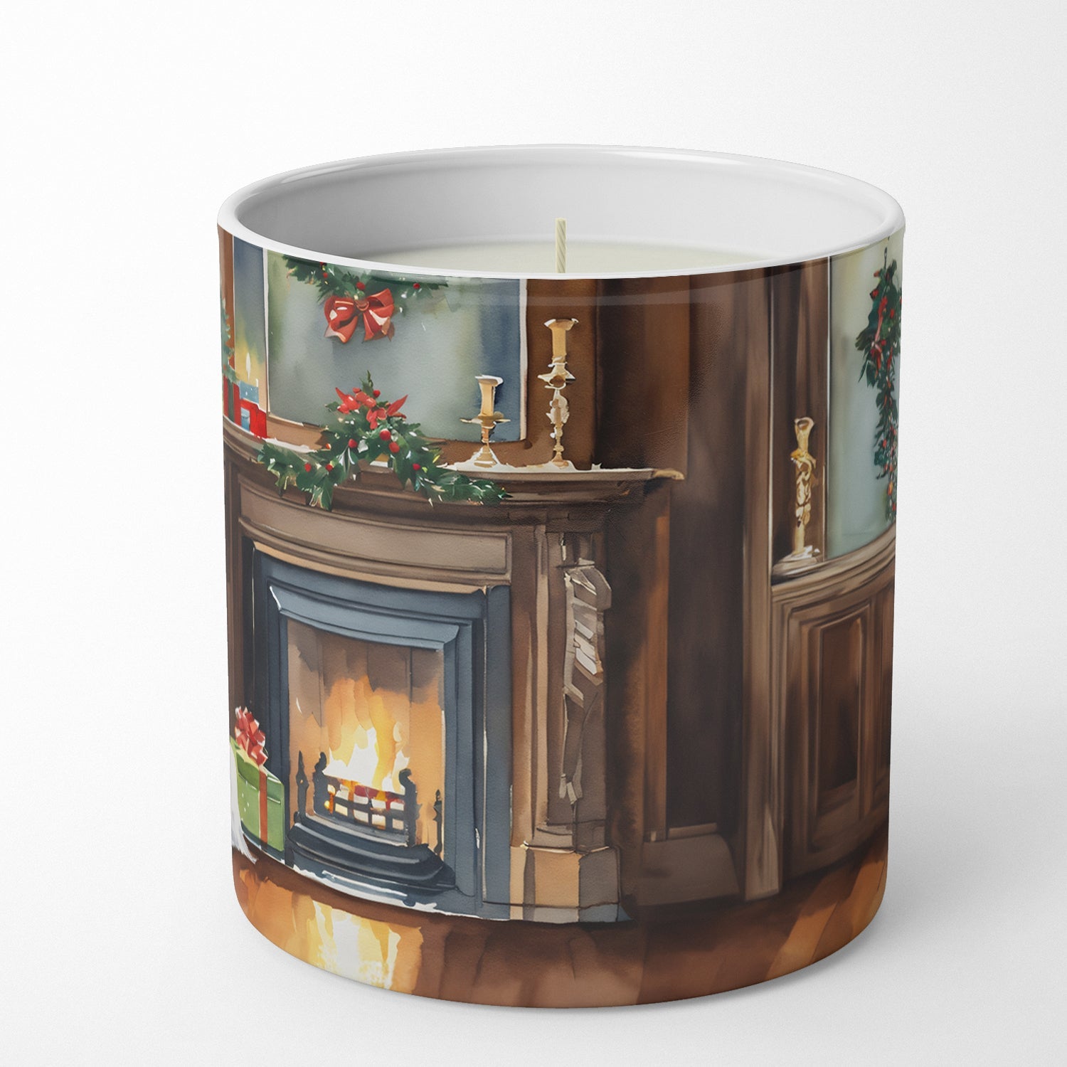 Chinese Crested Cozy Christmas Decorative Soy Candle Nature Soy Wax Essential Oil Home Decor Ideal for Bedroom Kitchen Bath Office Gift, 10 oz