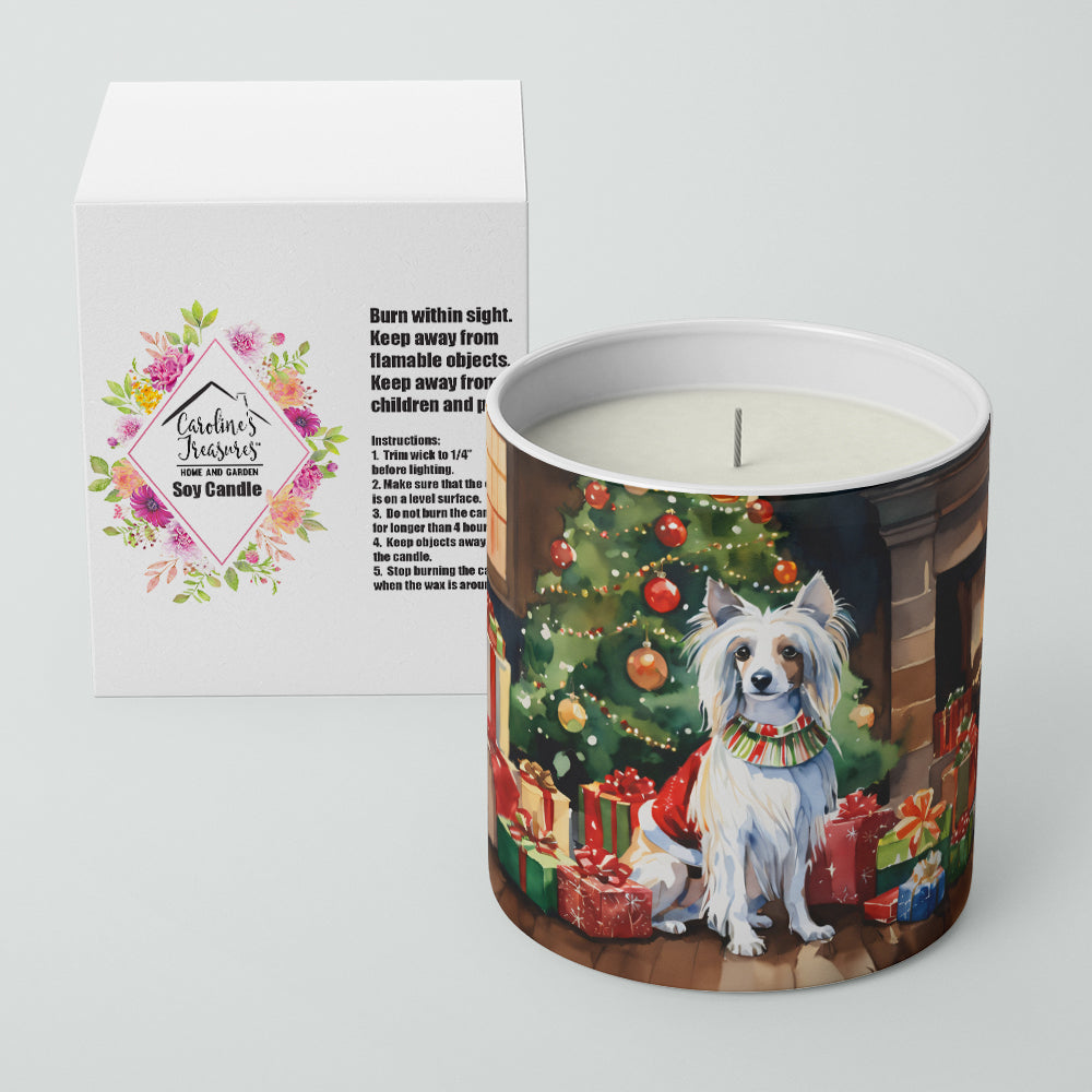 Chinese Crested Cozy Christmas Decorative Soy Candle Nature Soy Wax Essential Oil Home Decor Ideal for Bedroom Kitchen Bath Office Gift, 10 oz