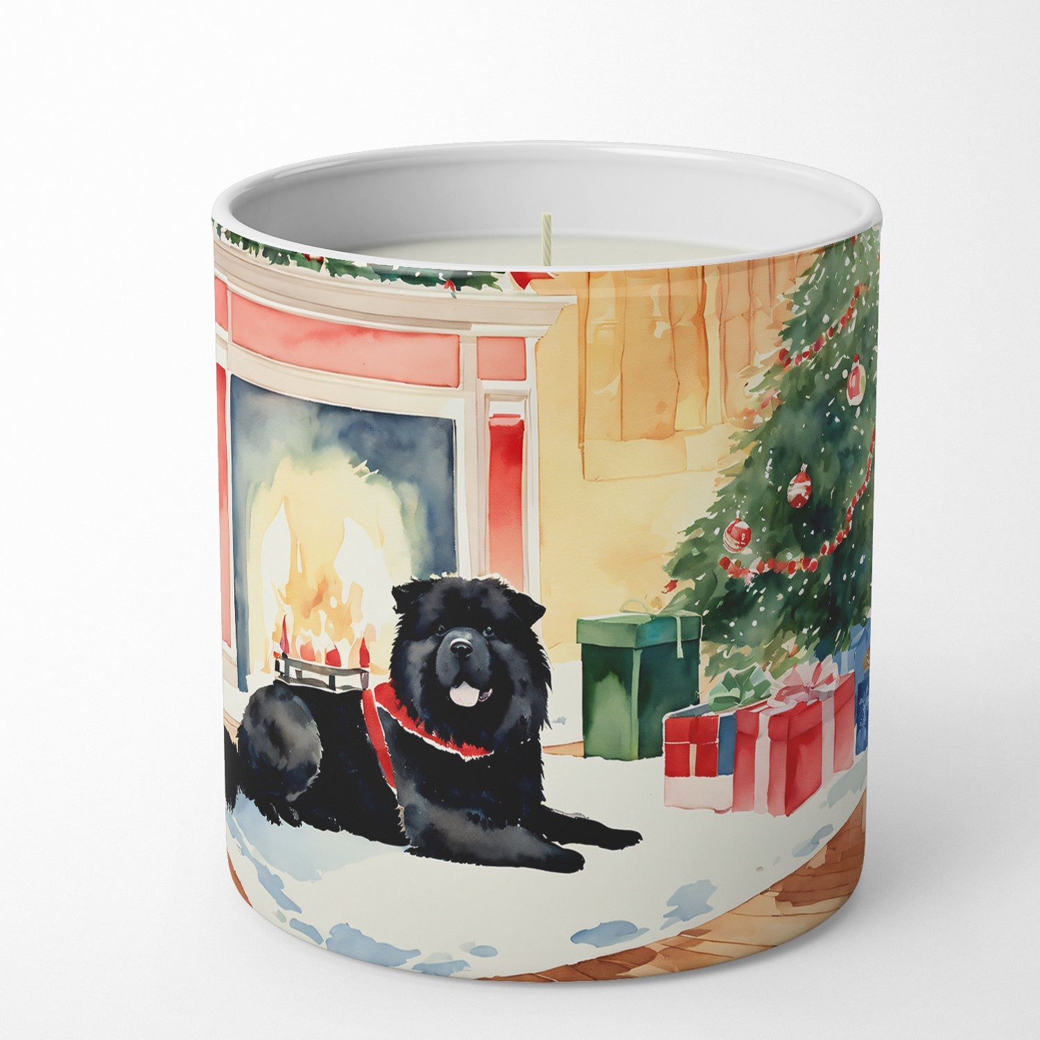 Chow Chow Cozy Christmas Decorative Soy Candle Nature Soy Wax Essential Oil Home Decor Ideal for Bedroom Kitchen Bath Office Gift, 10 oz
