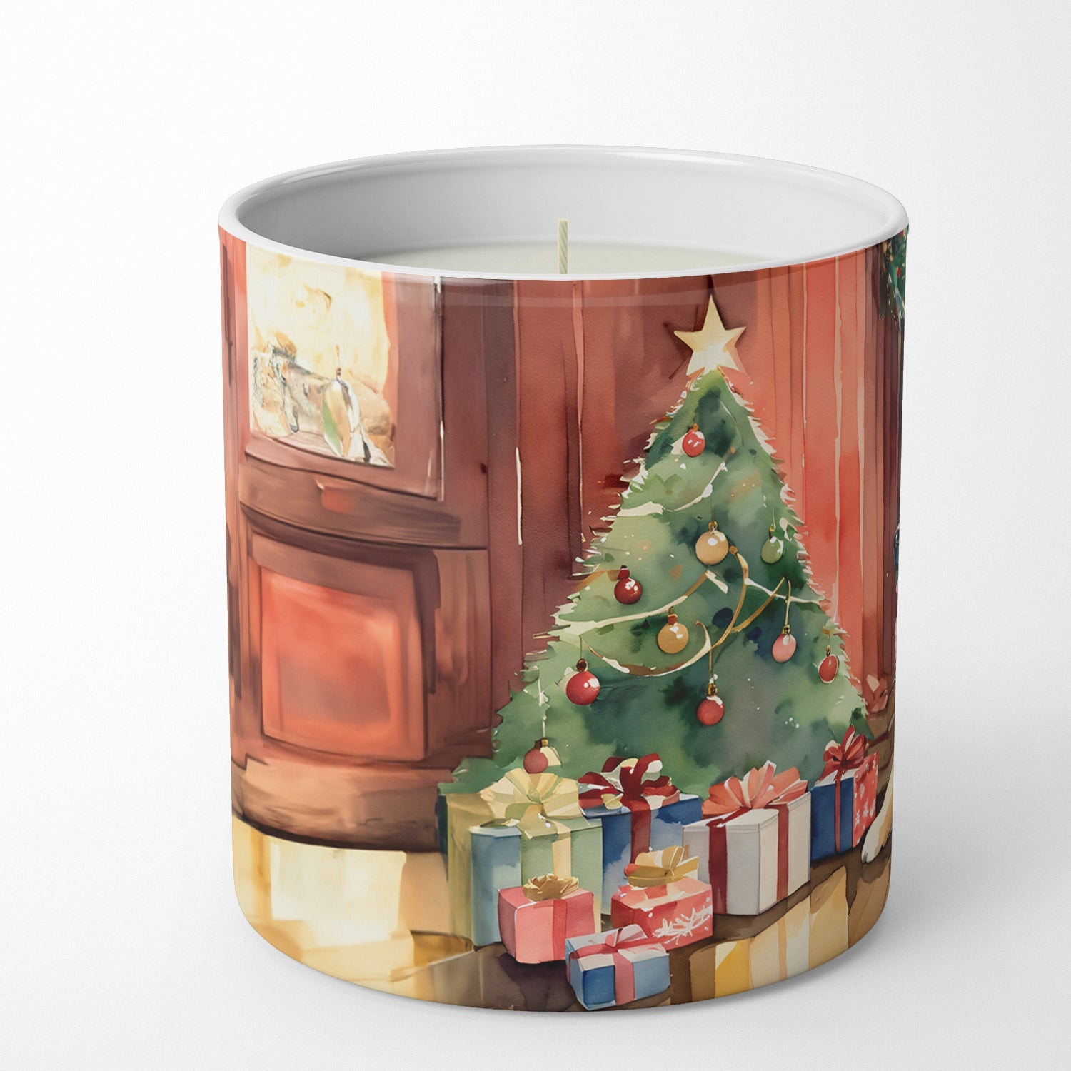 Chow Chow Cozy Christmas Decorative Soy Candle Nature Soy Wax Essential Oil Home Decor Ideal for Bedroom Kitchen Bath Office Gift, 10 oz