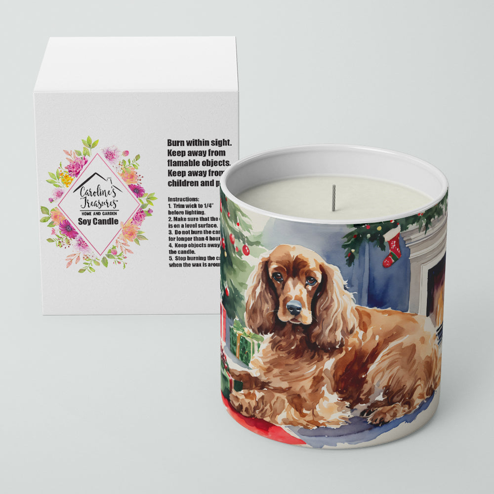 Cocker Spaniel Cozy Christmas Decorative Soy Candle Nature Soy Wax Essential Oil Home Decor Ideal for Bedroom Kitchen Bath Office Gift, 10 oz