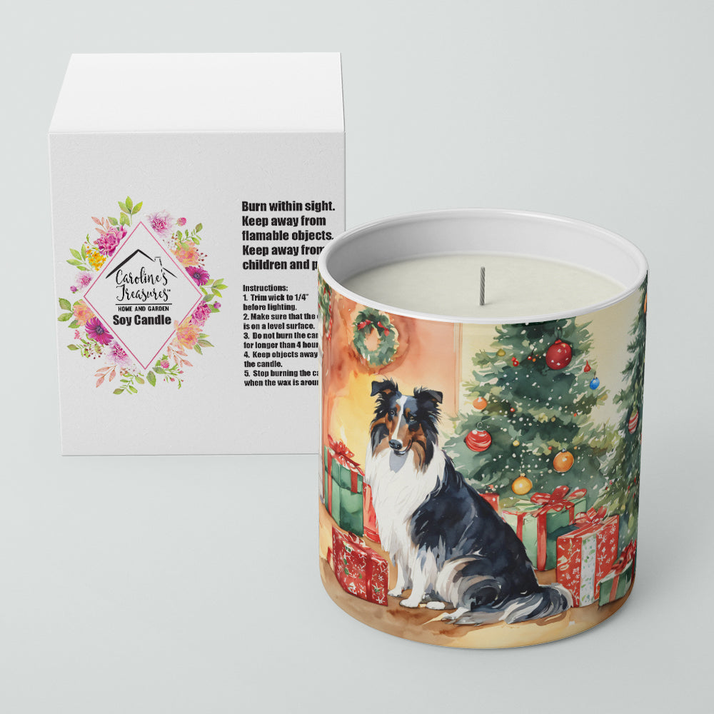 Collie Cozy Christmas Decorative Soy Candle Nature Soy Wax Essential Oil Home Decor Ideal for Bedroom Kitchen Bath Office Gift, 10 oz