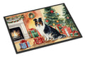 Collie Cozy Christmas Doormat Indoor Outdoor 24H X 36W Front Door Mat Rugs for Entryway, Non Slip Washable Low Pile,