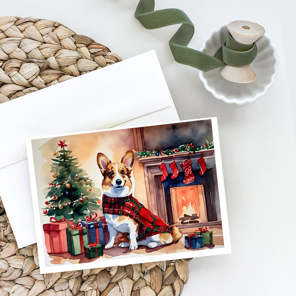 Corgi Cozy Christmas Greeting Cards Pack of 8 Blank Cards with Envelopes Whimsical A7 Size 5x7