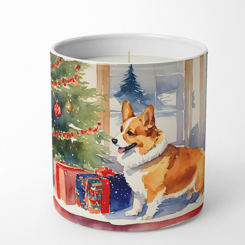 Corgi Cozy Christmas Decorative Soy Candle Nature Soy Wax Essential Oil Home Decor Ideal for Bedroom Kitchen Bath Office Gift, 10 oz