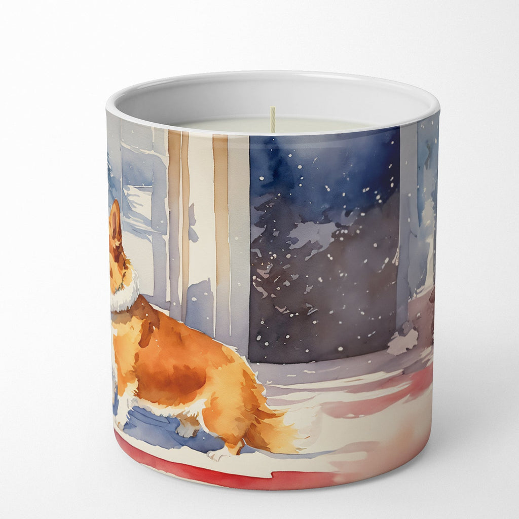 Corgi Cozy Christmas Decorative Soy Candle Nature Soy Wax Essential Oil Home Decor Ideal for Bedroom Kitchen Bath Office Gift, 10 oz