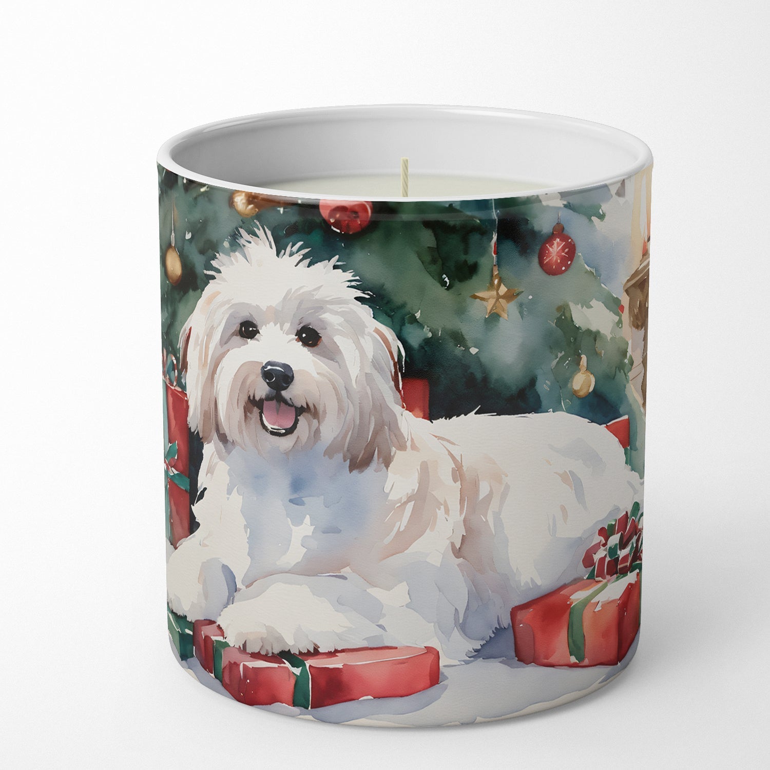 Coton De Tulear Cozy Christmas Decorative Soy Candle Nature Soy Wax Essential Oil Home Decor Ideal for Bedroom Kitchen Bath Office Gift, 10 oz