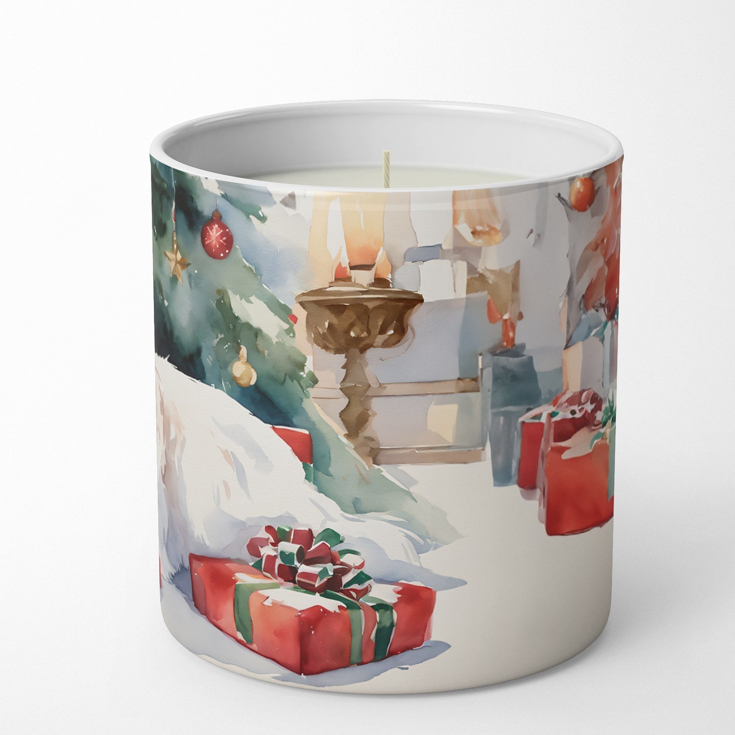 Coton De Tulear Cozy Christmas Decorative Soy Candle Nature Soy Wax Essential Oil Home Decor Ideal for Bedroom Kitchen Bath Office Gift, 10 oz