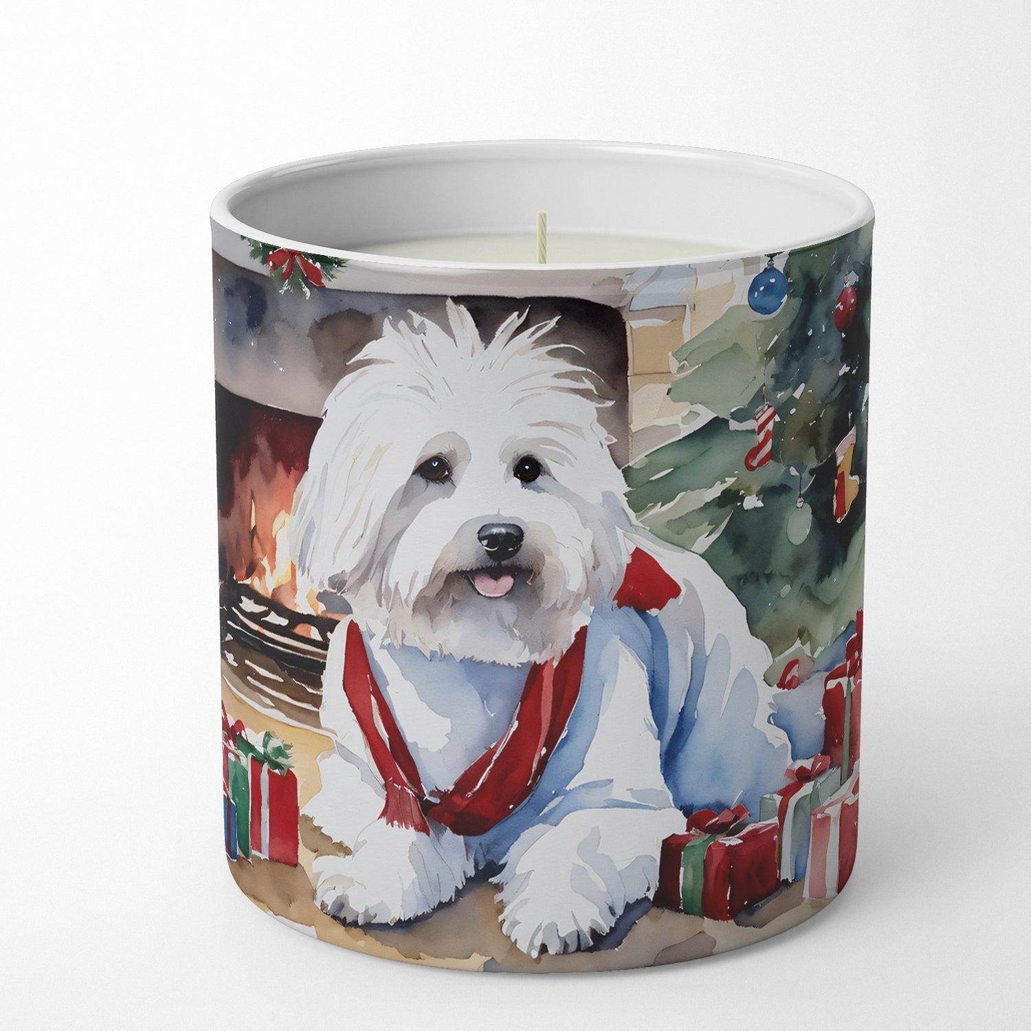 Coton De Tulear Cozy Christmas Decorative Soy Candle Nature Soy Wax Essential Oil Home Decor Ideal for Bedroom Kitchen Bath Office Gift, 10 oz