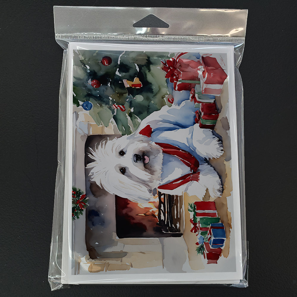 Coton De Tulear Cozy Christmas Greeting Cards Pack of 8 Blank Cards with Envelopes Whimsical A7 Size 5x7