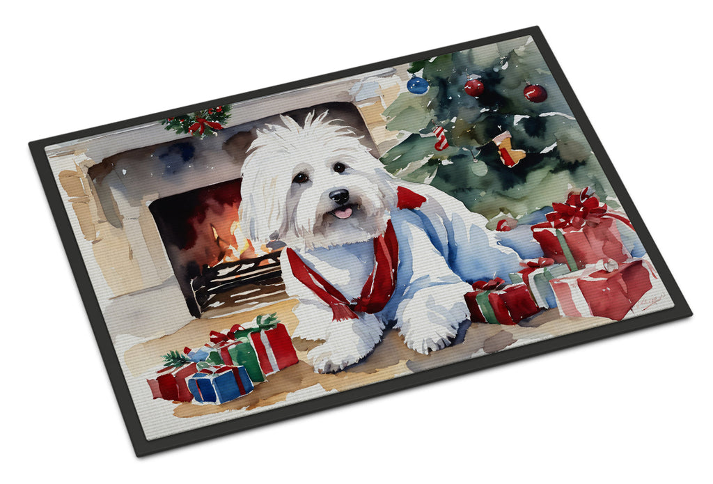 Coton De Tulear Cozy Christmas Doormat Indoor Outdoor 18H X 27W Front Door Mat Rugs for Entryway, Non Slip Washable