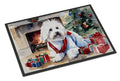 Coton De Tulear Cozy Christmas Doormat Indoor Outdoor 18H X 27W Front Door Mat Rugs for Entryway, Non Slip Washable