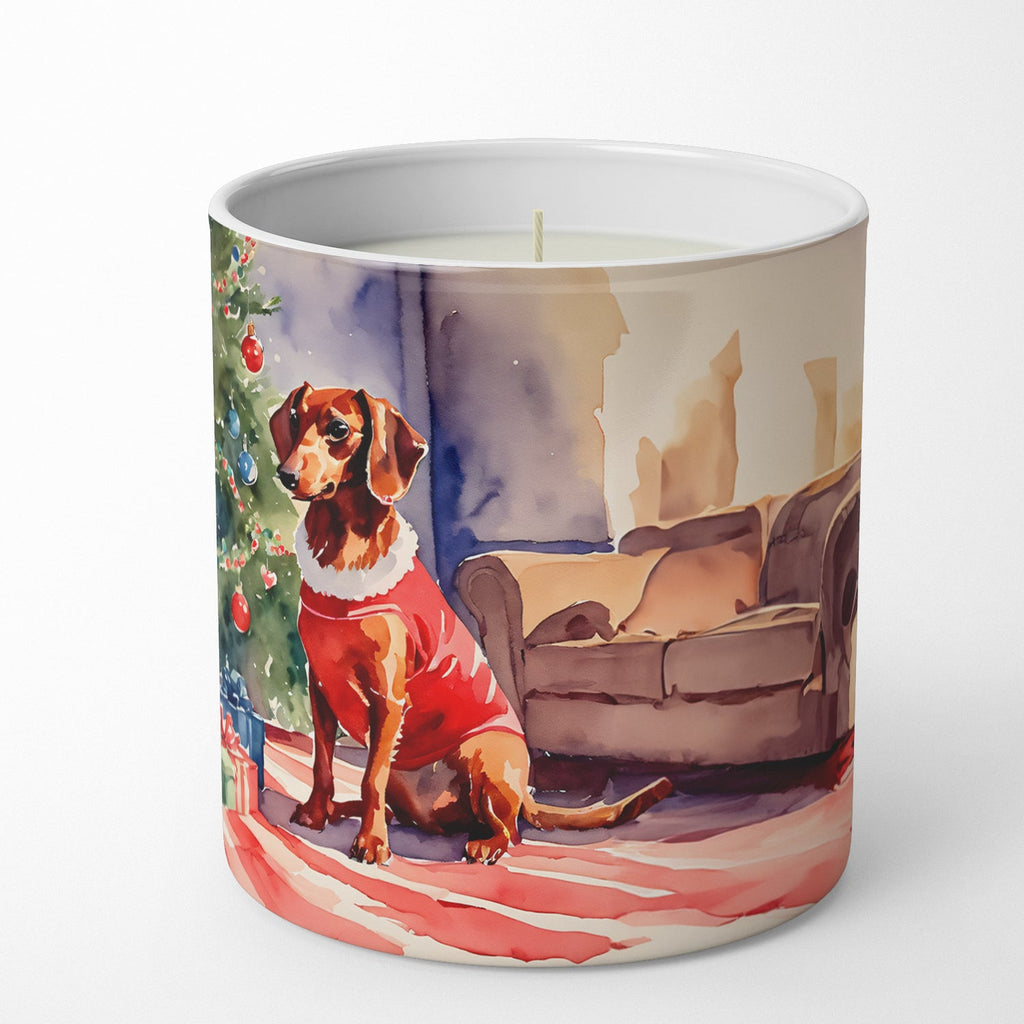 Dachshund Cozy Christmas Decorative Soy Candle Nature Soy Wax Essential Oil Home Decor Ideal for Bedroom Kitchen Bath Office Gift, 10 oz