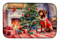 Dachshund Cozy Christmas Dish Drying Mat Absorbent Dish Drying Mat Pad for Kitchen Counter Dish Drainer Mat for Countertop, 14 x 21", Multicolor