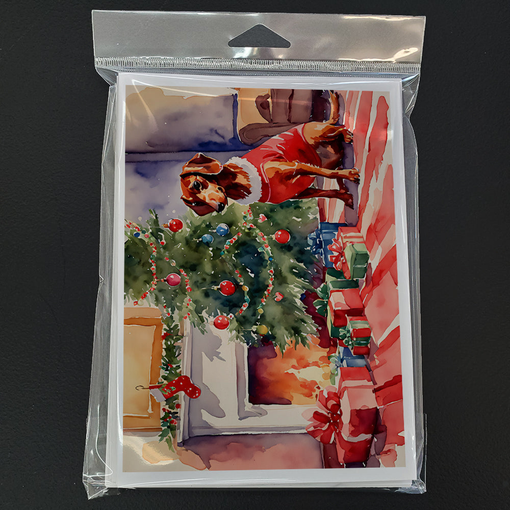 Dachshund Cozy Christmas Greeting Cards Pack of 8 Blank Cards with Envelopes Whimsical A7 Size 5x7