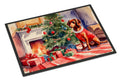 Dachshund Cozy Christmas Doormat Indoor Outdoor 18H X 27W Front Door Mat Rugs for Entryway, Non Slip Washable