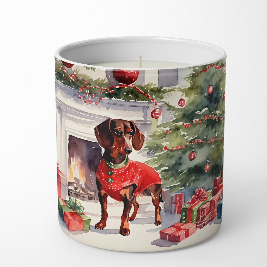 Dachshund Cozy Christmas Decorative Soy Candle Nature Soy Wax Essential Oil Home Decor Ideal for Bedroom Kitchen Bath Office Gift, 10 oz