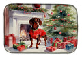 Dachshund Cozy Christmas Dish Drying Mat Absorbent Dish Drying Mat Pad for Kitchen Counter Dish Drainer Mat for Countertop, 14 x 21", Multicolor