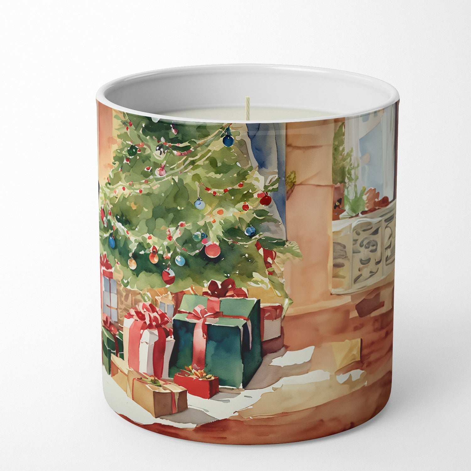 Dachshund Cozy Christmas Decorative Soy Candle Nature Soy Wax Essential Oil Home Decor Ideal for Bedroom Kitchen Bath Office Gift, 10 oz