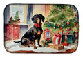 Dachshund Cozy Christmas Dish Drying Mat Absorbent Dish Drying Mat Pad for Kitchen Counter Dish Drainer Mat for Countertop, 14 x 21", Multicolor