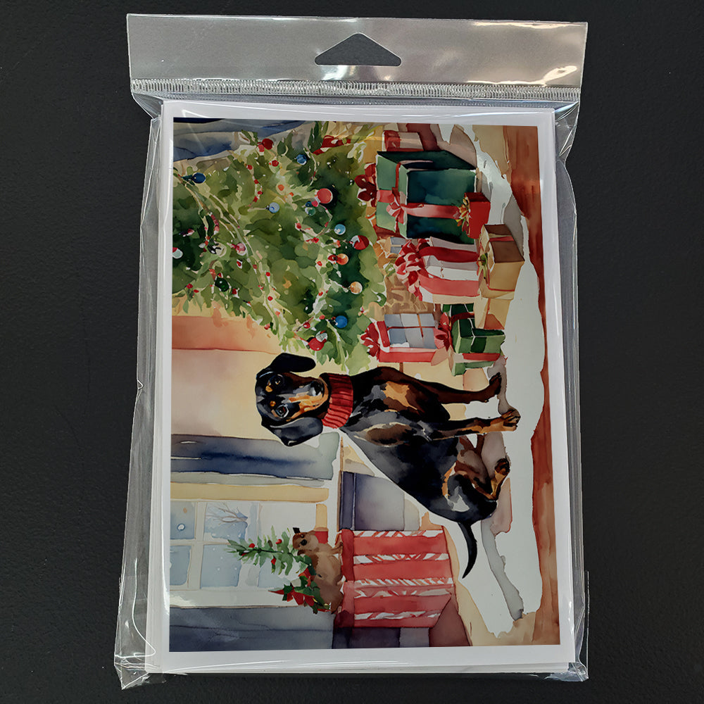 Dachshund Cozy Christmas Greeting Cards Pack of 8 Blank Cards with Envelopes Whimsical A7 Size 5x7