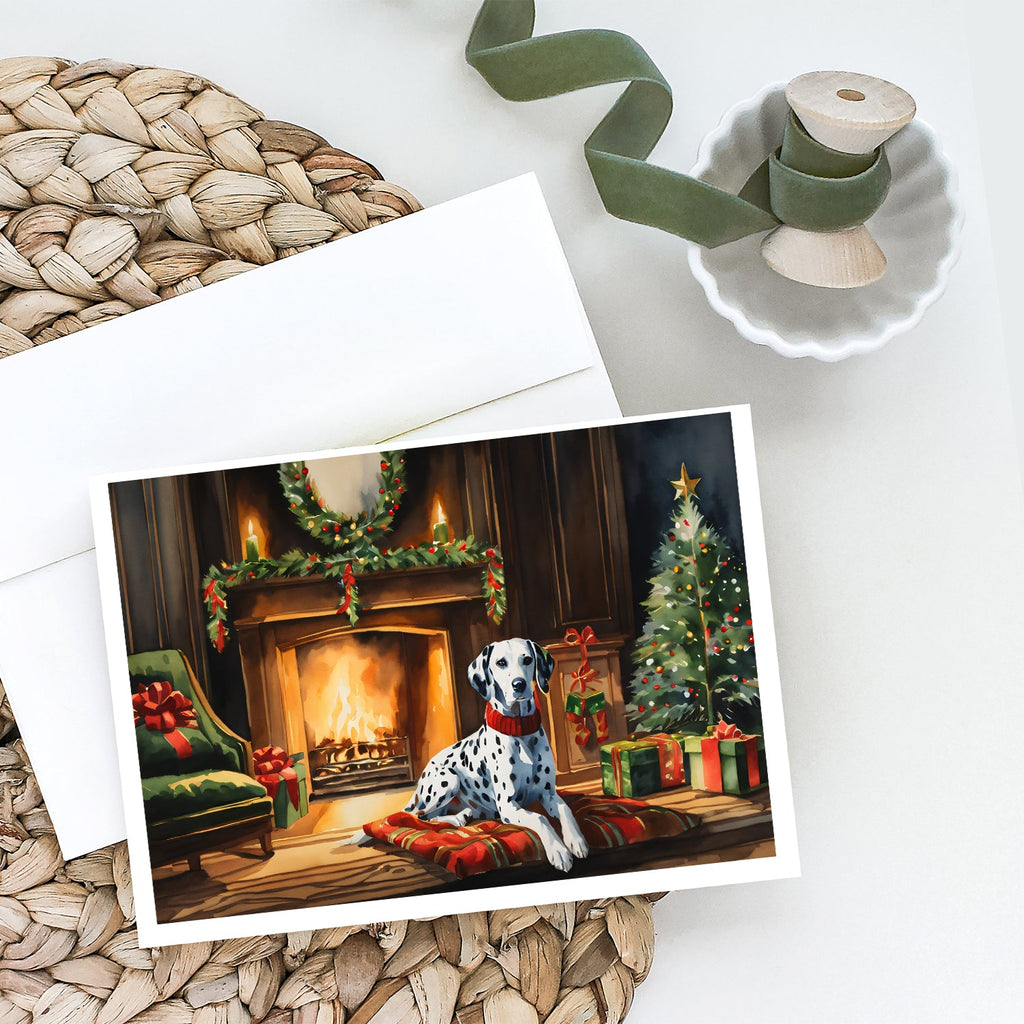 Dalmatian Cozy Christmas Greeting Cards Pack of 8 Blank Cards with Envelopes Whimsical A7 Size 5x7